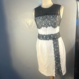 Black and white dress. Black lace. Size 6 Rachel Roy